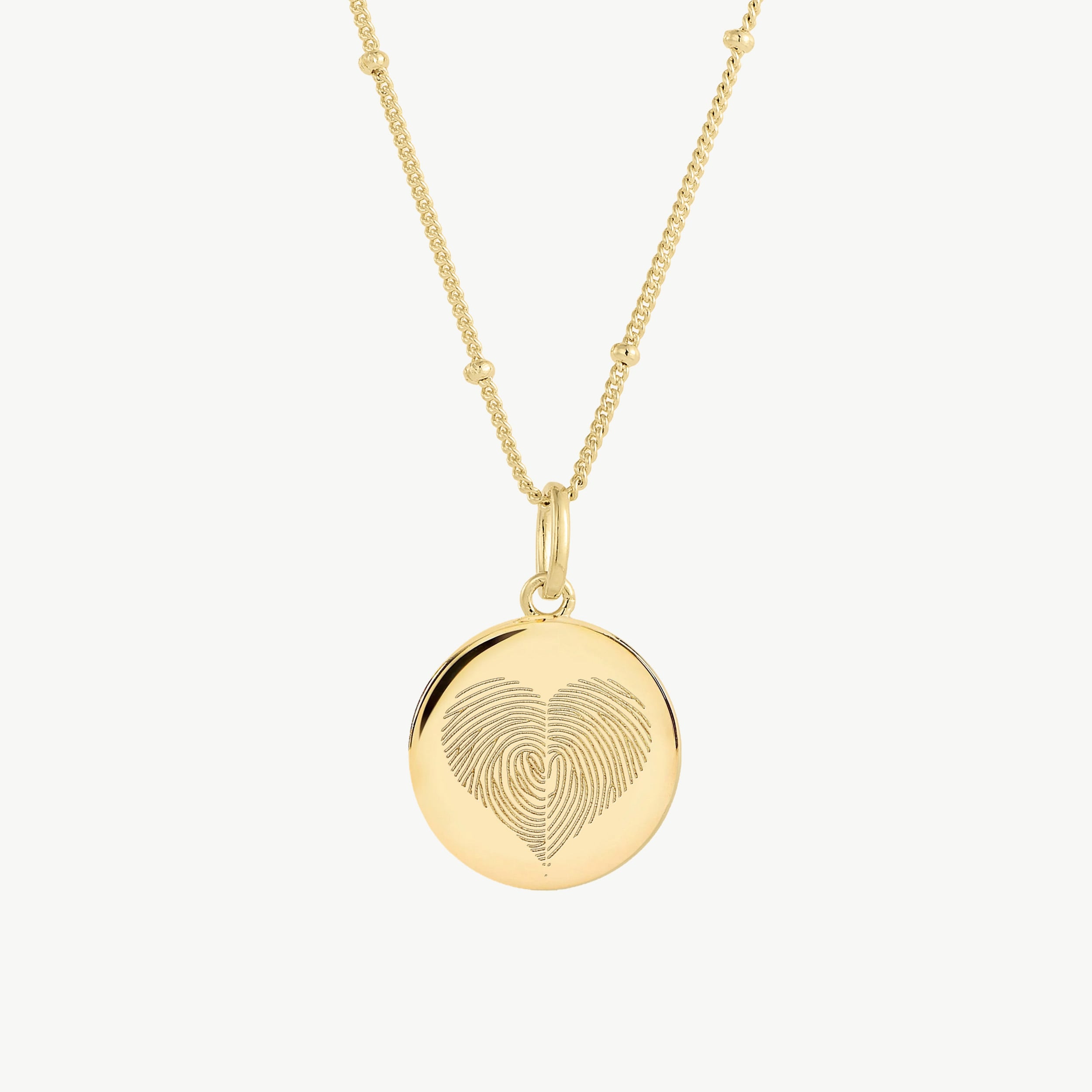 The Duo Heart Fingerprint Necklace in 18K Gold Vermeil - Existing Image 1